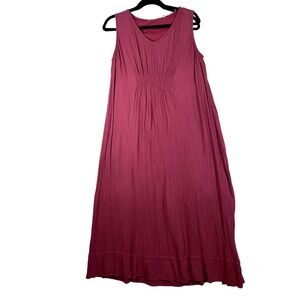 Soft Surroundings‎ PL Petite Large Maxi Dress Sleeveless Pink Rayon Blend Women